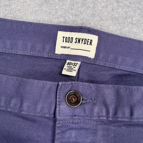 Todd Snyder Jeans Mens 40x32 (41x32) Purple Stretch 5 Pocket Pant Denim Straight - Picture 8 of 16